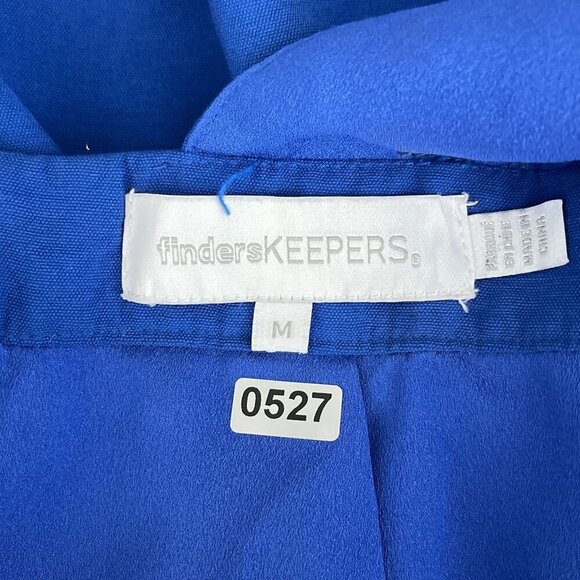 Finders Keepers Blue Deep V-Neck Romper Backless Cutout Wrap Skort M - Picture 7 of 15